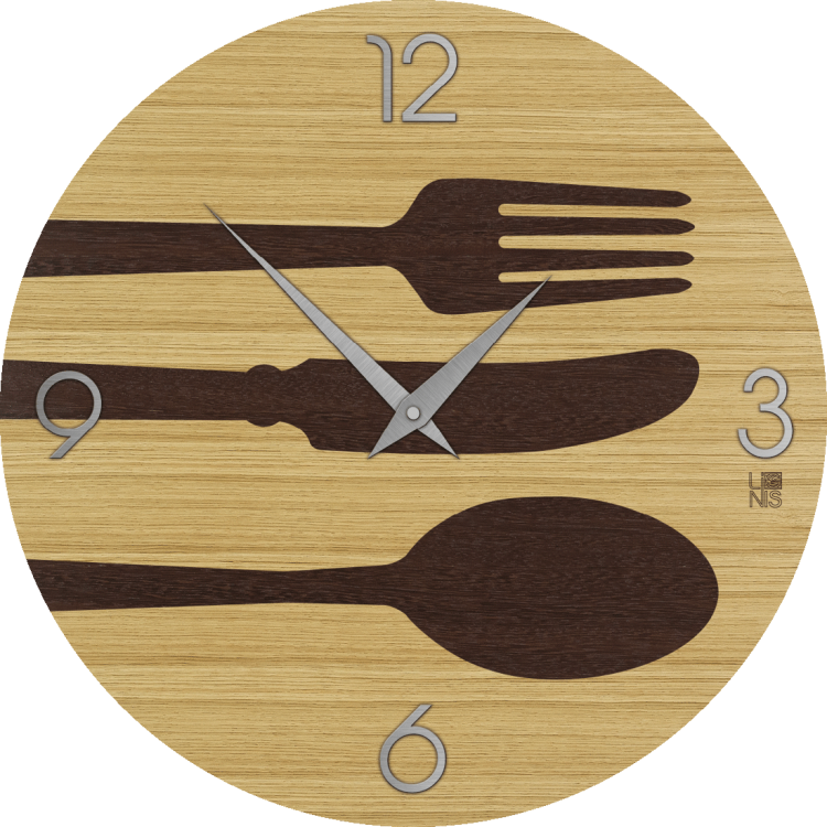 OBJECTS CUTLERY WARM orologio da parete in legno tondo colore ... OBJECTS CUTLERY WARM orologio da parete in legno tondo colore ...